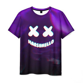 Мужская футболка 3D с принтом MARSHMELLO GLITCH в Курске, 100% полиэфир | прямой крой, круглый вырез горловины, длина до линии бедер | dj | marshmello | usa | америка | клубная музыка | маршмелло | музыка | музыкант