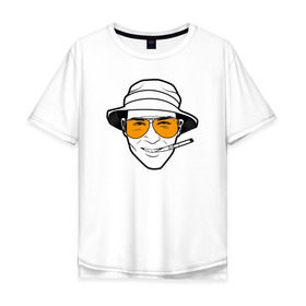 Мужская футболка хлопок Oversize с принтом Страх и ненависть в Лас-Вегасе в Курске, 100% хлопок | свободный крой, круглый ворот, “спинка” длиннее передней части | кино | мужчина | очки | панама | стоктон | томпсон | фильм | хантер