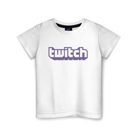 Детская футболка хлопок с принтом Twitch в Курске, 100% хлопок | круглый вырез горловины, полуприлегающий силуэт, длина до линии бедер | stream | twitch | youtube | игры | популярные | стрим | твич | фиолетовый | ютуб