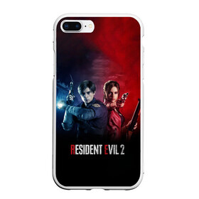 Чехол для iPhone 7Plus/8 Plus матовый с принтом Resident Evil 2 в Курске, Силикон | Область печати: задняя сторона чехла, без боковых панелей | 2 | biohazard | claire | evil | horror | raccoon | resident | survival | t virus | t вирус | выживание | зла | кеннеди | клэр | леон | обитель | раккун | редфилд | скотт | ужас