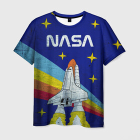 Мужская футболка 3D с принтом NASA в Курске, 100% полиэфир | прямой крой, круглый вырез горловины, длина до линии бедер | Тематика изображения на принте: shuttle | space | звёзды | космос | маск | наса | ракета | шатл