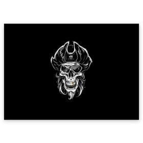 Поздравительная открытка с принтом Пиратский череп в Курске, 100% бумага | плотность бумаги 280 г/м2, матовая, на обратной стороне линовка и место для марки
 | dead | demon | devil | executioner | metal | pirat | punisher | rap | rock | satan | sea | skull | swag | каратель | метал | море | океан | палач | пират | рок | скелет | череп