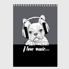 Скетчбук с принтом I love music… в Курске, 100% бумага
 | 48 листов, плотность листов — 100 г/м2, плотность картонной обложки — 250 г/м2. Листы скреплены сверху удобной пружинной спиралью | animal | black | breed | dog | drawing | fon | graphics | gray | head | headphones | i | inscription | look | love | music | muzzle | text | взгляд | голова | графика | животное | люблю | музыка | надпись | наушники | порода | рисунок | серый | со