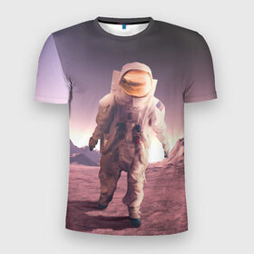 Мужская футболка 3D спортивная с принтом На Марсе в Курске, 100% полиэстер с улучшенными характеристиками | приталенный силуэт, круглая горловина, широкие плечи, сужается к линии бедра | Тематика изображения на принте: big | арт | крупные арты | крупные принты | сумасшедшие арты