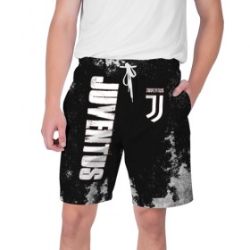 Мужские шорты 3D с принтом Juventus в Курске,  полиэстер 100% | прямой крой, два кармана без застежек по бокам. Мягкая трикотажная резинка на поясе, внутри которой широкие завязки. Длина чуть выше колен | 
