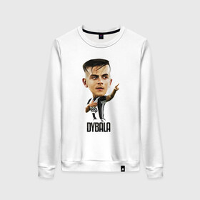 Женский свитшот хлопок с принтом Dybala в Курске, 100% хлопок | прямой крой, круглый вырез, на манжетах и по низу широкая трикотажная резинка  | Тематика изображения на принте: champion | cr7 | cristiano | game | goal | italy | juventus | madrid | real | ronaldo | spain | team | буффон | гол | дибала | золотой мяч | игрок | испания | италия | криштиану | мадрид | португалия | реал | роналду | спорт | тренер | футбол | 