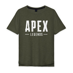 Мужская футболка хлопок Oversize с принтом APEX LEGENDS в Курске, 100% хлопок | свободный крой, круглый ворот, “спинка” длиннее передней части | apex | apex legends | battle | battle royal | titanfall | апекс | апекс легендс | батл рояль | битва | война | королевская битва