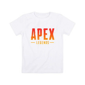 Детская футболка хлопок с принтом APEX LEGENDS в Курске, 100% хлопок | круглый вырез горловины, полуприлегающий силуэт, длина до линии бедер | apex | apex legends | battle | battle royal | titanfall | апекс | апекс легендс | батл рояль | битва | война | королевская битва