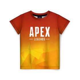 Детская футболка 3D с принтом APEX LEGENDS в Курске, 100% гипоаллергенный полиэфир | прямой крой, круглый вырез горловины, длина до линии бедер, чуть спущенное плечо, ткань немного тянется | apex | apex legends | battle | battle royal | titanfall | апекс | апекс легендс | батл рояль | битва | война | королевская битва