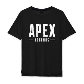 Мужская футболка хлопок Oversize с принтом APEX LEGENDS (НА СПИНЕ) в Курске, 100% хлопок | свободный крой, круглый ворот, “спинка” длиннее передней части | apex | apex legends | battle | battle royal | titanfall | апекс | апекс легендс | батл рояль | битва | война | королевская битва