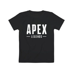 Детская футболка хлопок с принтом APEX LEGENDS (НА СПИНЕ) в Курске, 100% хлопок | круглый вырез горловины, полуприлегающий силуэт, длина до линии бедер | Тематика изображения на принте: apex | apex legends | battle | battle royal | titanfall | апекс | апекс легендс | батл рояль | битва | война | королевская битва