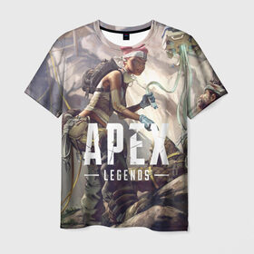 Мужская футболка 3D с принтом APEX Legends в Курске, 100% полиэфир | прямой крой, круглый вырез горловины, длина до линии бедер | 2 | 2019 | 3 | apex | game | legends | titanfall | игра | титанфолл