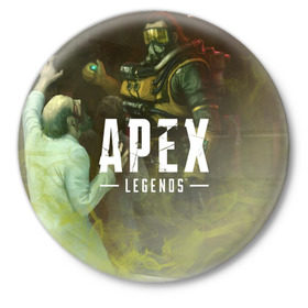Значок с принтом APEX Legends в Курске,  металл | круглая форма, металлическая застежка в виде булавки | 2 | 2019 | 3 | apex | game | legends | titanfall | игра | титанфолл