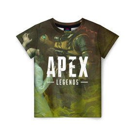 Детская футболка 3D с принтом APEX Legends в Курске, 100% гипоаллергенный полиэфир | прямой крой, круглый вырез горловины, длина до линии бедер, чуть спущенное плечо, ткань немного тянется | 2 | 2019 | 3 | apex | game | legends | titanfall | игра | титанфолл