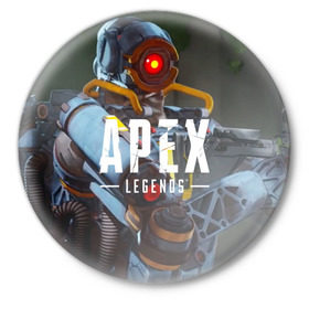 Значок с принтом APEX Legends в Курске,  металл | круглая форма, металлическая застежка в виде булавки | 2 | 2019 | 3 | apex | game | legends | titanfall | игра | титанфолл