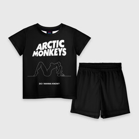 Детский костюм с шортами 3D с принтом Arctic Monkeys в Курске,  |  | arctic monkeys | алекс тёрнер | арктик манкиз | группы | джейми кук | инди | музыка | мэтт хелдерс | ник омэлли | постпанк | рок