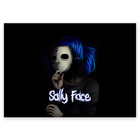 Поздравительная открытка с принтом Sally Face (9) в Курске, 100% бумага | плотность бумаги 280 г/м2, матовая, на обратной стороне линовка и место для марки
 | face | fisher | larry johnson | mask | sally | sally face | sally fisher | демоны | духи | маска | призраки | салли | салли фейс | салли фишер | фейс