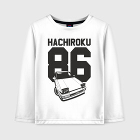 Детский лонгслив хлопок с принтом Toyota AE86 Hachiroku в Курске, 100% хлопок | круглый вырез горловины, полуприлегающий силуэт, длина до линии бедер | ae86 hachiroku | hachiroku | toyota | toyota ae86 | toyota ae86 hachiroku | хачироку