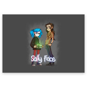Поздравительная открытка с принтом Sally Face (10) в Курске, 100% бумага | плотность бумаги 280 г/м2, матовая, на обратной стороне линовка и место для марки
 | face | fisher | larry johnson | mask | sally | sally face | sally fisher | демоны | духи | маска | призраки | салли | салли фейс | салли фишер | фейс