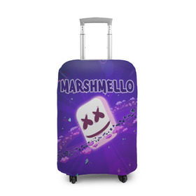 Чехол для чемодана 3D с принтом Marshmello в Курске, 86% полиэфир, 14% спандекс | двустороннее нанесение принта, прорези для ручек и колес | alone | beautiful now | disc | dj | jockey | marshmallow | американский | диджей | дискотека | маршмэллоу | продюсер