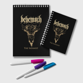 Блокнот с принтом Behemoth в Курске, 100% бумага | 48 листов, плотность листов — 60 г/м2, плотность картонной обложки — 250 г/м2. Листы скреплены удобной пружинной спиралью. Цвет линий — светло-серый
 | Тематика изображения на принте: behemoth | black metal | death metal | inferno | nergal | orion | seth | блэк метал | группы | дэт метал | метал | музыка | рок