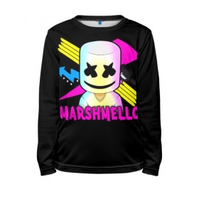 Детский лонгслив 3D с принтом Marshmello в Курске, 100% полиэстер | длинные рукава, круглый вырез горловины, полуприлегающий силуэт
 | alone | beautiful now | disc | dj | jockey | marshmallow | американский | диджей | дискотека | маршмэллоу | продюсер