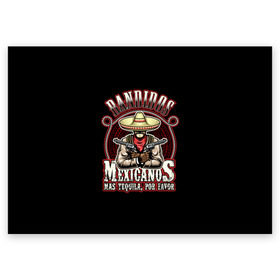 Поздравительная открытка с принтом Bandidos в Курске, 100% бумага | плотность бумаги 280 г/м2, матовая, на обратной стороне линовка и место для марки
 | cartridges | drawing | graphic | hat | mexican | mexico | ornament | patterns | revolvers | rope | tape | tequila | thug | weapon | бандит | верёвка | графика | лента | мексика | мексиканский | орнамент | оружие | патроны | револьверы | рисунок | текила |