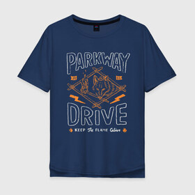 Мужская футболка хлопок Oversize с принтом Parkway Drive в Курске, 100% хлопок | свободный крой, круглый ворот, “спинка” длиннее передней части | Тематика изображения на принте: atlas | ire | parkway drive | pd | группы | метал | музыка | рок | хеви метал