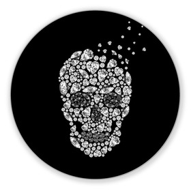 Коврик для мышки круглый с принтом Diamond skull в Курске, резина и полиэстер | круглая форма, изображение наносится на всю лицевую часть | background | black | death | diamond skull | drawing | graphics | hal | hearts | precious stones | symbol | wealth | богатство | бриллиантовый | графика | день мертвых | драгоценные | камни | мексика | праздник | рисунок | сердца | символ | фон |