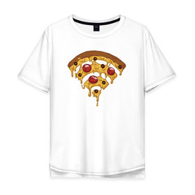 Мужская футболка хлопок Oversize с принтом Пицца Wi-Fi в Курске, 100% хлопок | свободный крой, круглый ворот, “спинка” длиннее передней части | Тематика изображения на принте: pizza | wi fi | wifi | абстракция | вай фай | интернет | пицца