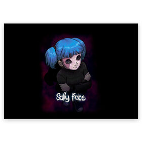 Поздравительная открытка с принтом Sally Face (17) в Курске, 100% бумага | плотность бумаги 280 г/м2, матовая, на обратной стороне линовка и место для марки
 | face | fisher | larry johnson | mask | sally | sally face | sally fisher | демоны | духи | маска | призраки | салли | салли фейс | салли фишер | фейс