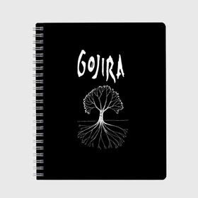 Тетрадь с принтом Gojira в Курске, 100% бумага | 48 листов, плотность листов — 60 г/м2, плотность картонной обложки — 250 г/м2. Листы скреплены сбоку удобной пружинной спиралью. Уголки страниц и обложки скругленные. Цвет линий — светло-серый
 | death metal | from mars to sirius | gojira | magmа | terra incognita | the link | the way of all flesh | годжира | грув метал | группы | дэт метал | метал | музыка | рок