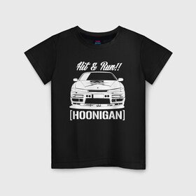 Детская футболка хлопок с принтом Nissan Silvia S14 Hoonigan в Курске, 100% хлопок | круглый вырез горловины, полуприлегающий силуэт, длина до линии бедер | hoonigan | nissan | nissan silvia s14 | silvia s14
