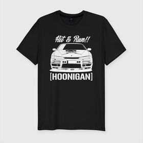 Мужская футболка хлопок Slim с принтом Nissan Silvia S14 Hoonigan в Курске, 92% хлопок, 8% лайкра | приталенный силуэт, круглый вырез ворота, длина до линии бедра, короткий рукав | hoonigan | nissan | nissan silvia s14 | silvia s14