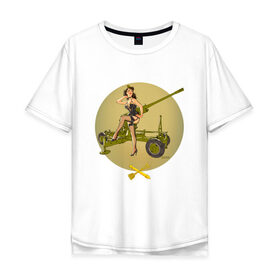Мужская футболка хлопок Oversize с принтом ПВО, 23 февраля в Курске, 100% хлопок | свободный крой, круглый ворот, “спинка” длиннее передней части | 