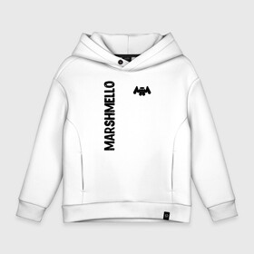 Детское худи Oversize хлопок с принтом Marshmello в Курске, френч-терри — 70% хлопок, 30% полиэстер. Мягкий теплый начес внутри —100% хлопок | боковые карманы, эластичные манжеты и нижняя кромка, капюшон на магнитной кнопке | Тематика изображения на принте: christopher comstock | dj | marshmello | music | диджей | клубная музыка | клубняк | крис комсток | логотип | маршмэллоу | музыка