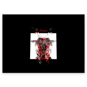 Поздравительная открытка с принтом Slipknot All Out Life в Курске, 100% бумага | плотность бумаги 280 г/м2, матовая, на обратной стороне линовка и место для марки
 | Тематика изображения на принте: metal | music | rock | skull | slipknot