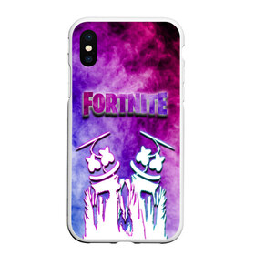 Чехол для iPhone XS Max матовый с принтом FORTNITE & MARSHMELLO (COLOR) в Курске, Силикон | Область печати: задняя сторона чехла, без боковых панелей | Тематика изображения на принте: color | fortnite | fortnite 2 | fortnite x | geometry | marshmello | ninja | streamer | texture | абстракция | геометрия | дизайн | дым | игра | красочный дым | маршмелло | ниндзя | радуга | силуэт | стиль | текстура | улыбка | 