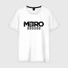 Мужская футболка хлопок с принтом METRO EXODUS (НА СПИНЕ) в Курске, 100% хлопок | прямой крой, круглый вырез горловины, длина до линии бедер, слегка спущенное плечо. | exodus | horror | metro 2033 | metro exodus | survival | игры | исход | метро | метро 2035