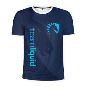 Мужская футболка 3D спортивная с принтом TEAM LIQUID в Курске, 100% полиэстер с улучшенными характеристиками | приталенный силуэт, круглая горловина, широкие плечи, сужается к линии бедра | Тематика изображения на принте: 2019 | blue | cybersport | esport | liquid | logo | pro league | team | team liquid | киберспорт | логотип | тим ликвид | фирменные цвета