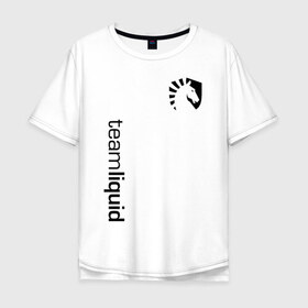 Мужская футболка хлопок Oversize с принтом TEAM LIQUID в Курске, 100% хлопок | свободный крой, круглый ворот, “спинка” длиннее передней части | Тематика изображения на принте: 2019 | blue | cybersport | esport | liquid | logo | pro league | team | team liquid | киберспорт | логотип | тим ликвид | фирменные цвета