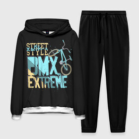 Мужской костюм 3D (с толстовкой) с принтом Street style в Курске,  |  | background | bike | black | bmx | drawing | extreme | graphics | movement | power | splashes | sport | spots | street | style | брызги | велосипед | графика | движение | жёлтый | надпись | пятна | рисунок | сила | синий | спорт | стиль | текст | уличный |