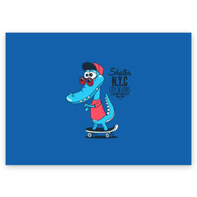 Поздравительная открытка с принтом Skate NYC в Курске, 100% бумага | плотность бумаги 280 г/м2, матовая, на обратной стороне линовка и место для марки
 | freestyle | n | skateboard | бейсболка | город | графика | движение | дикий | доска | животное | колёса | красный | крокодил | крутой | надпись | нью йорк | очки | рисунок | ролики | сила | синий | скейтборд | спорт
