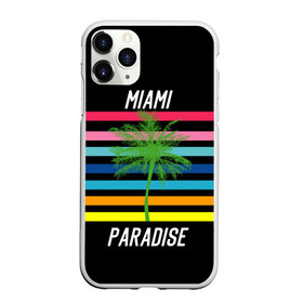 Чехол для iPhone 11 Pro Max матовый с принтом Miami Paradise в Курске, Силикон |  | america | city | colorful | drawing | grap | miami | palm tree | paradise | recreation | resort | stripes | tree | usa | world | америка | город | графика | дерево | курорт | майами | мировой | надпись | отдых | пальма | полосы | разноцветные | рай | рису