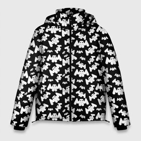 Мужская зимняя куртка 3D с принтом MARSHMELLO в Курске, верх — 100% полиэстер; подкладка — 100% полиэстер; утеплитель — 100% полиэстер | длина ниже бедра, свободный силуэт Оверсайз. Есть воротник-стойка, отстегивающийся капюшон и ветрозащитная планка. 

Боковые карманы с листочкой на кнопках и внутренний карман на молнии. | Тематика изображения на принте: black and white | christopher comstock | dj | marshmello | music | диджей | клубная музыка | клубняк | крис комсток | логотип | маршмэллоу | музыка | черно белый