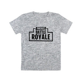 Детская футболка хлопок с принтом FORTNITE BATTLE ROYALE в Курске, 100% хлопок | круглый вырез горловины, полуприлегающий силуэт, длина до линии бедер | 