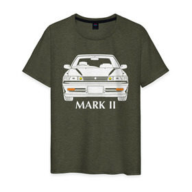 Мужская футболка хлопок с принтом Toyota Mark2 80 в Курске, 100% хлопок | прямой крой, круглый вырез горловины, длина до линии бедер, слегка спущенное плечо. | mark2 80 | toyota | toyota mark2 | toyota mark2 80