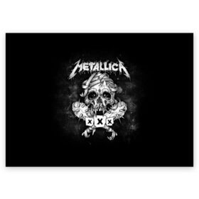 Поздравительная открытка с принтом Metallica в Курске, 100% бумага | плотность бумаги 280 г/м2, матовая, на обратной стороне линовка и место для марки
 | 