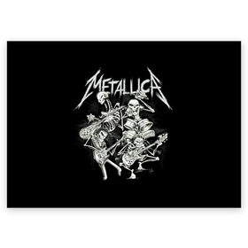 Поздравительная открытка с принтом Metallica в Курске, 100% бумага | плотность бумаги 280 г/м2, матовая, на обратной стороне линовка и место для марки
 | heavy metal | metal | metallica | группы | метал | металлика | музыка | рок | трэш метал | хєви метал