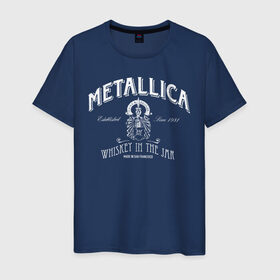 Мужская футболка хлопок с принтом Metallica в Курске, 100% хлопок | прямой крой, круглый вырез горловины, длина до линии бедер, слегка спущенное плечо. | heavy metal | metal | metallica | группы | метал | металлика | музыка | рок | трэш метал | хєви метал